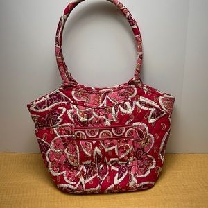 Vera Bradley pink red paisley shoulder bag purse